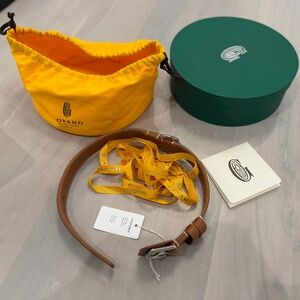 Goyard Franklin Dog Collar Black and Tan Size 7 NWT & Box